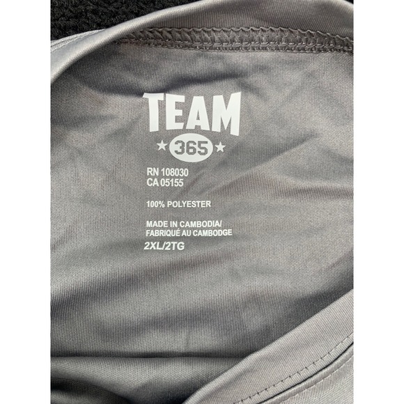 TEAM 365‎ Mens Sport Graphite TShirt 2XL 2TG Athletic Performance Top - Picture 3 of 5